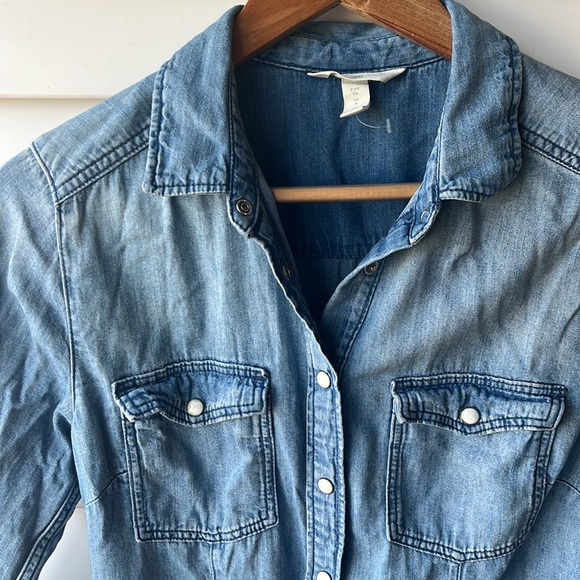 H&M western denim look dress uk size 8 US size XS EU 36 - Picture 2 of 2